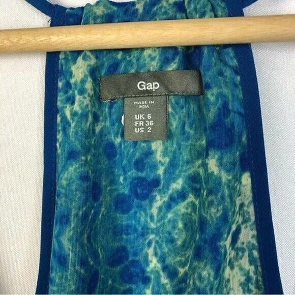 Gap Blue Watercolor Printed Sleeveless Maxi Dress 2 - Picture 5 of 6